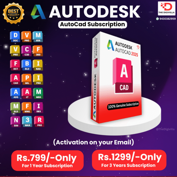 Autodesk Autocad 1 Year Subscription Win/Mac