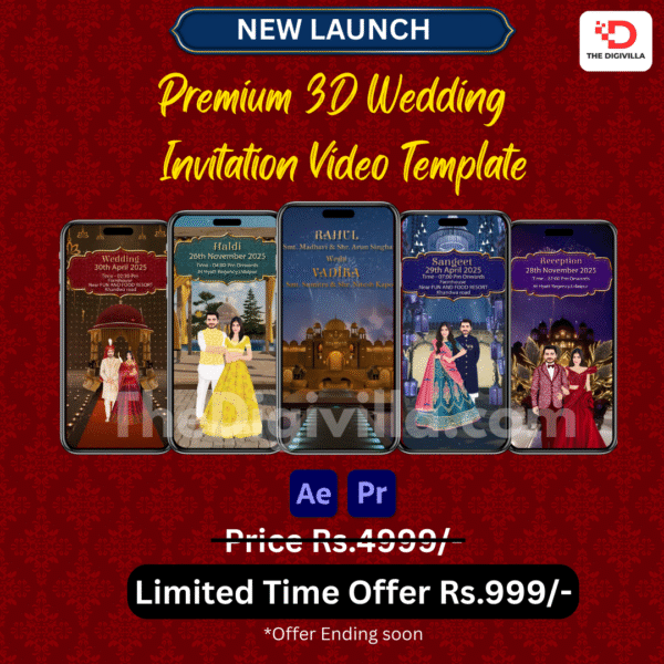 3d wedding invitation video template