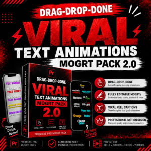 ⚡1-Click Viral Text Animations Mogrt Pack 2.0